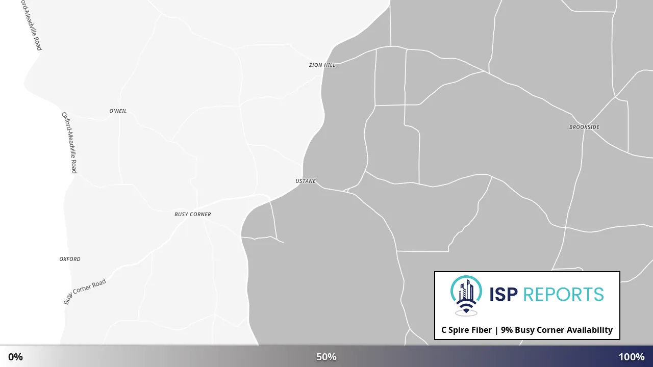 Busy Corner, MS map of internet availability