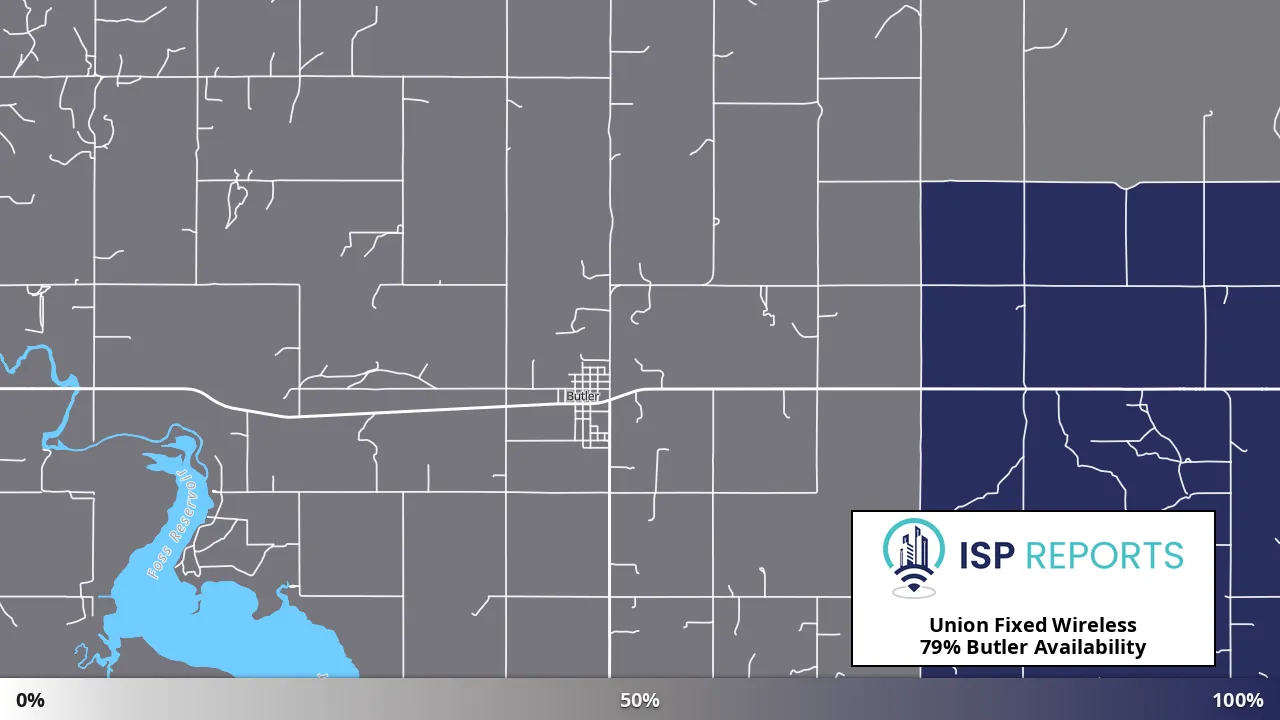 Butler, OK map of internet availability