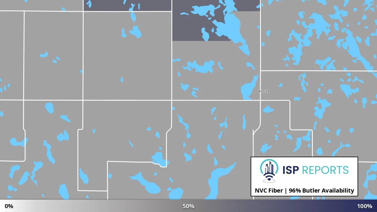 Butler, SD map of internet availability