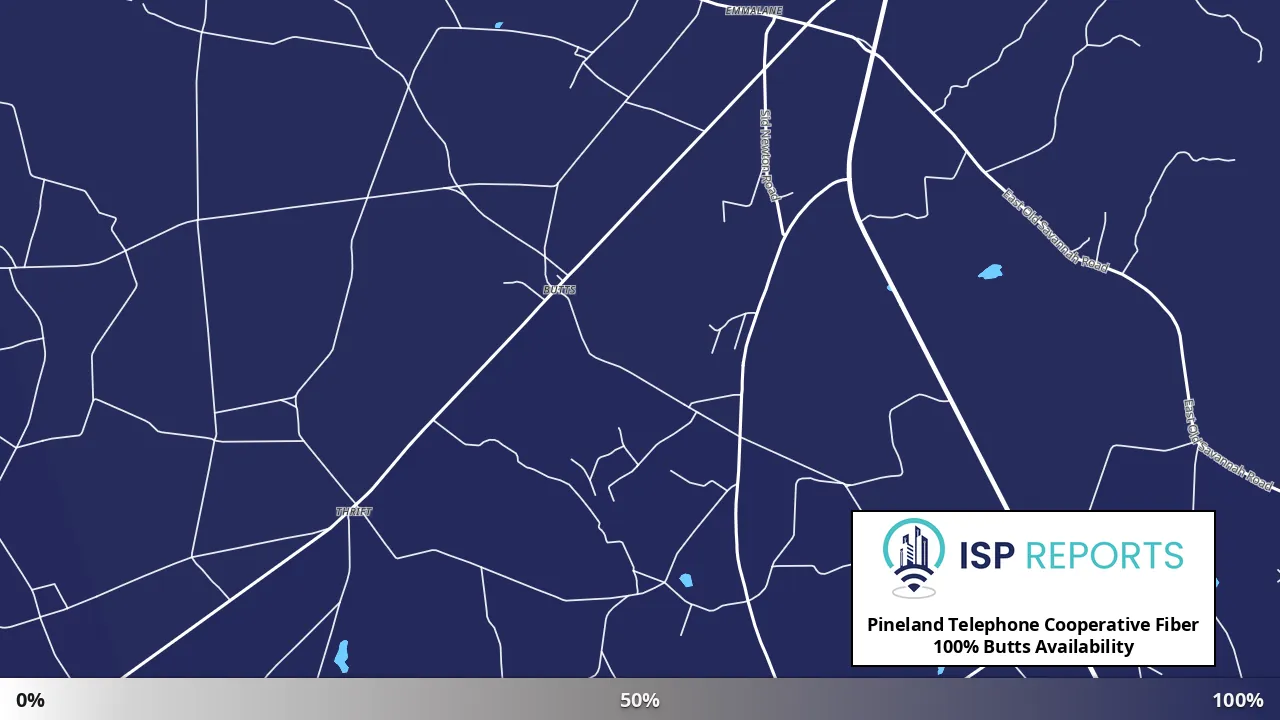 Butts, GA map of internet availability