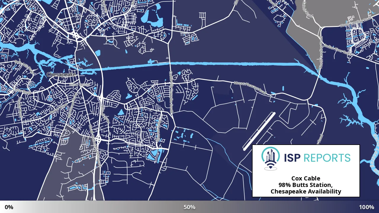 Butts Station, Chesapeake, VA map of internet availability