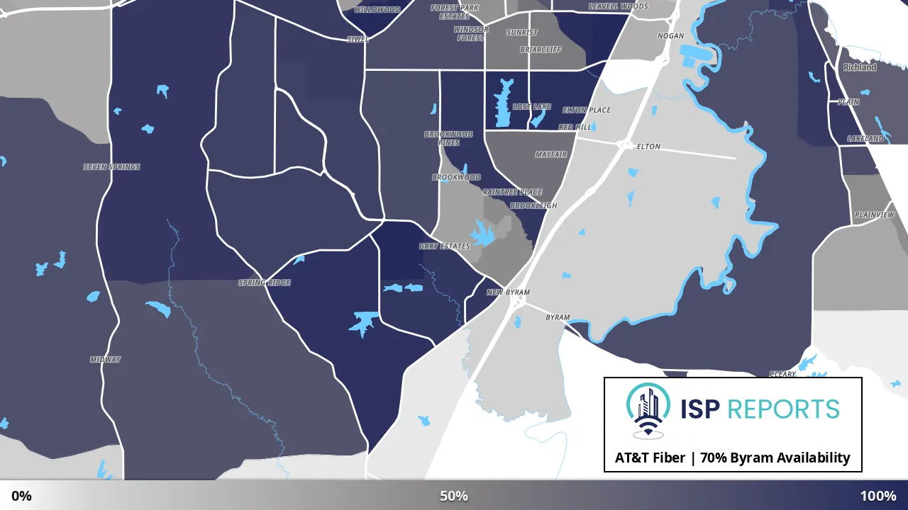 Byram, MS map of internet availability