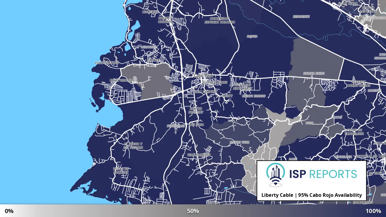 Cabo Rojo, PR map of internet availability