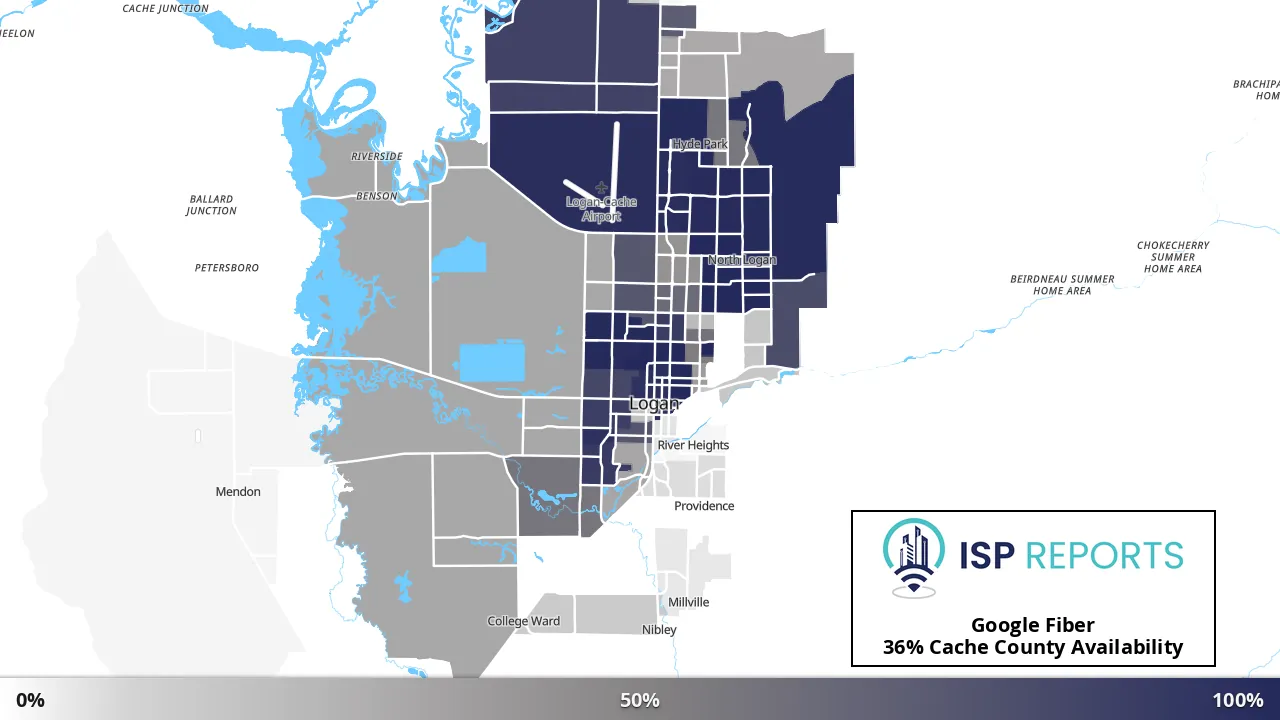 Cache County, UT map of internet availability