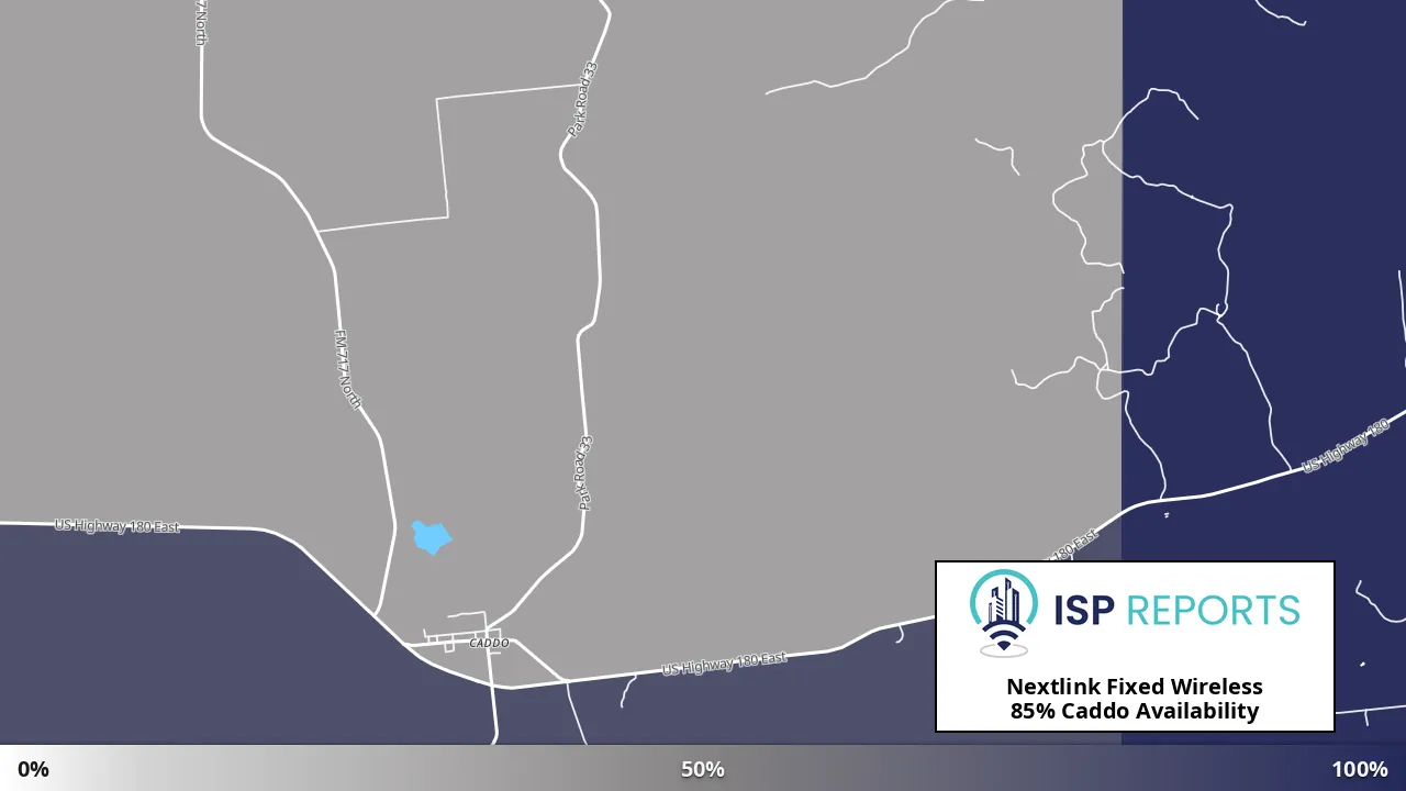 Caddo, TX map of internet availability