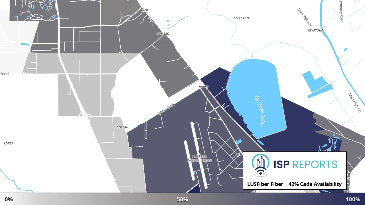 Cade, LA map of internet availability