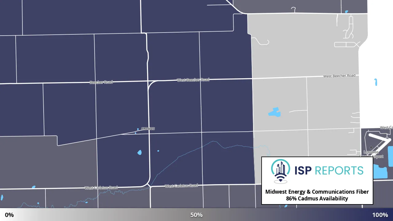 Cadmus, MI map of internet availability