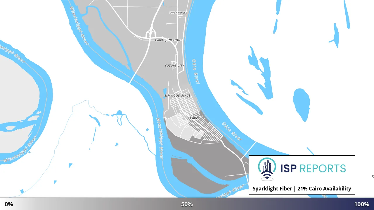 Cairo, IL map of internet availability
