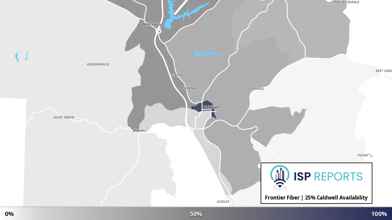 Caldwell, OH map of internet availability