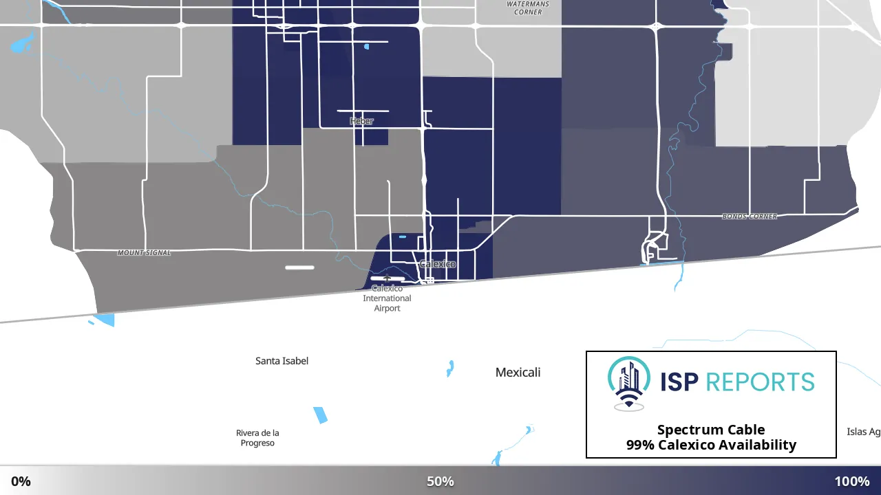 Calexico, CA map of internet availability