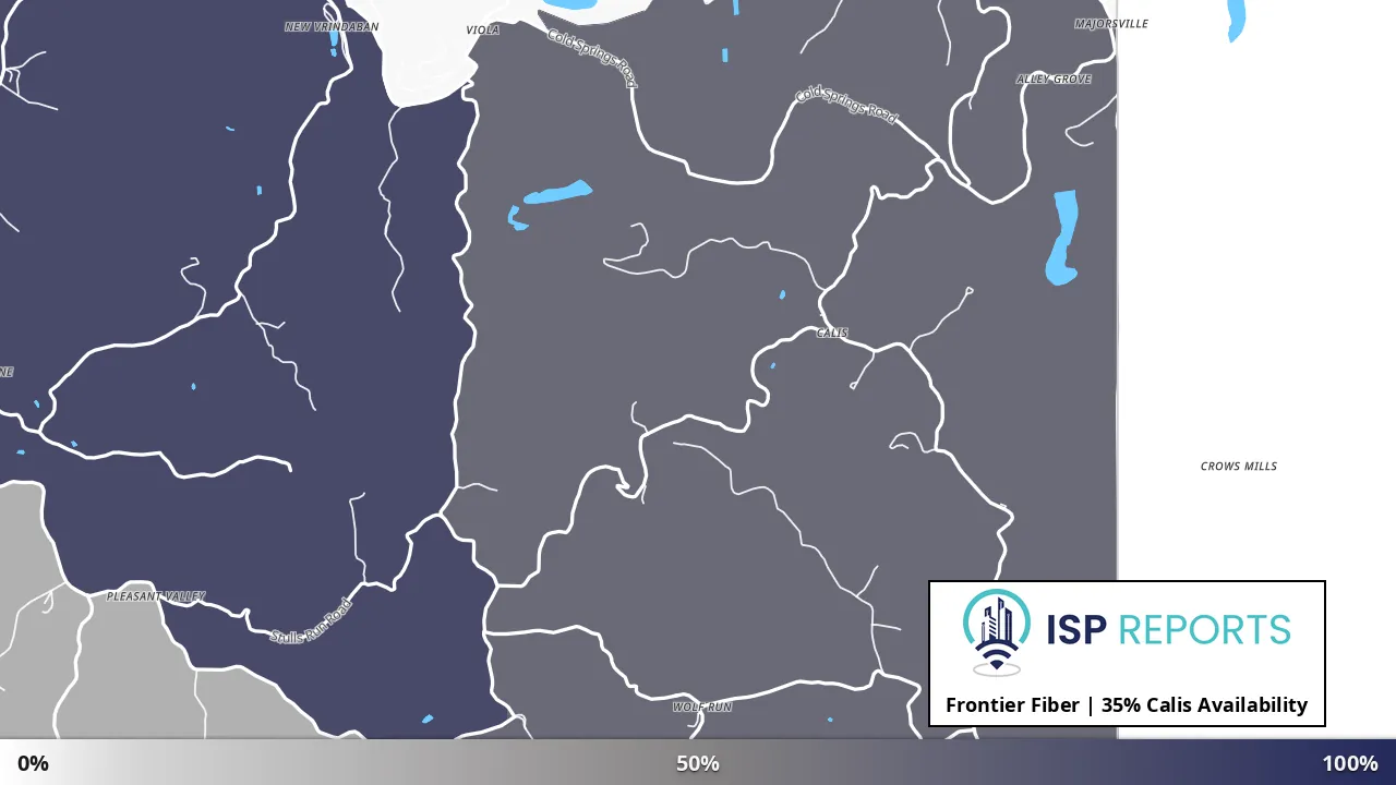 Calis, WV map of internet availability