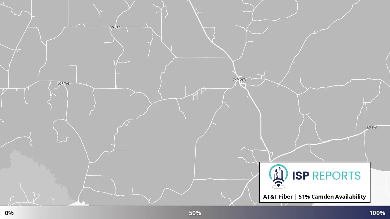 Camden, MS map of internet availability