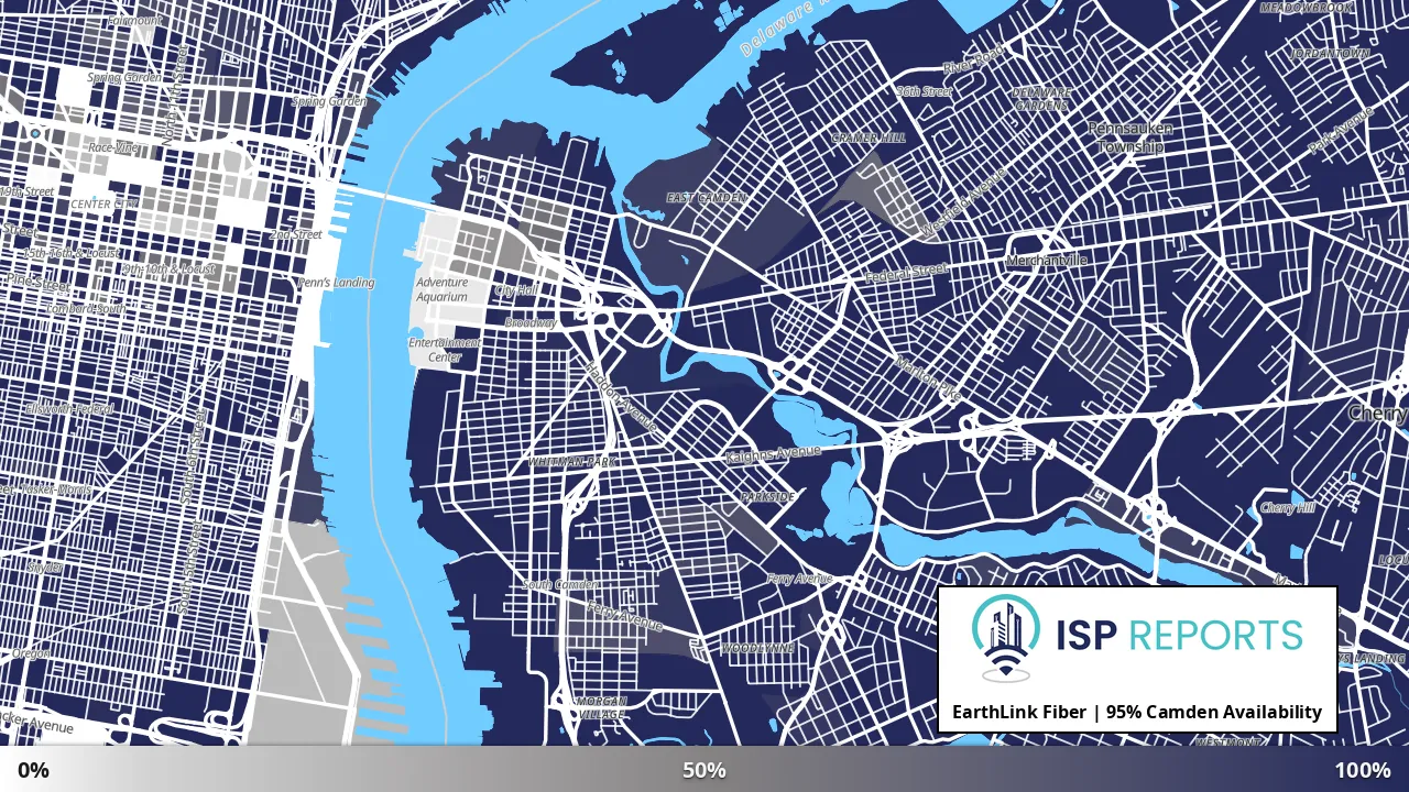 Camden, NJ map of internet availability