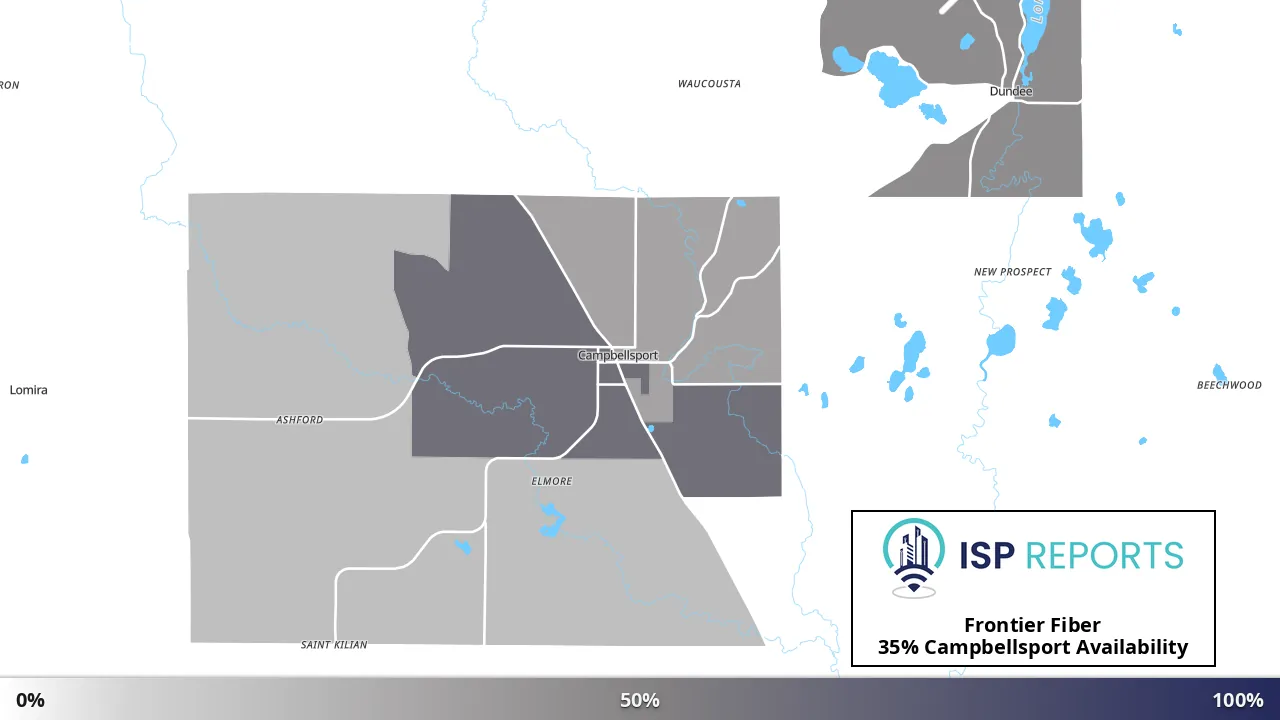 Campbellsport, WI map of internet availability