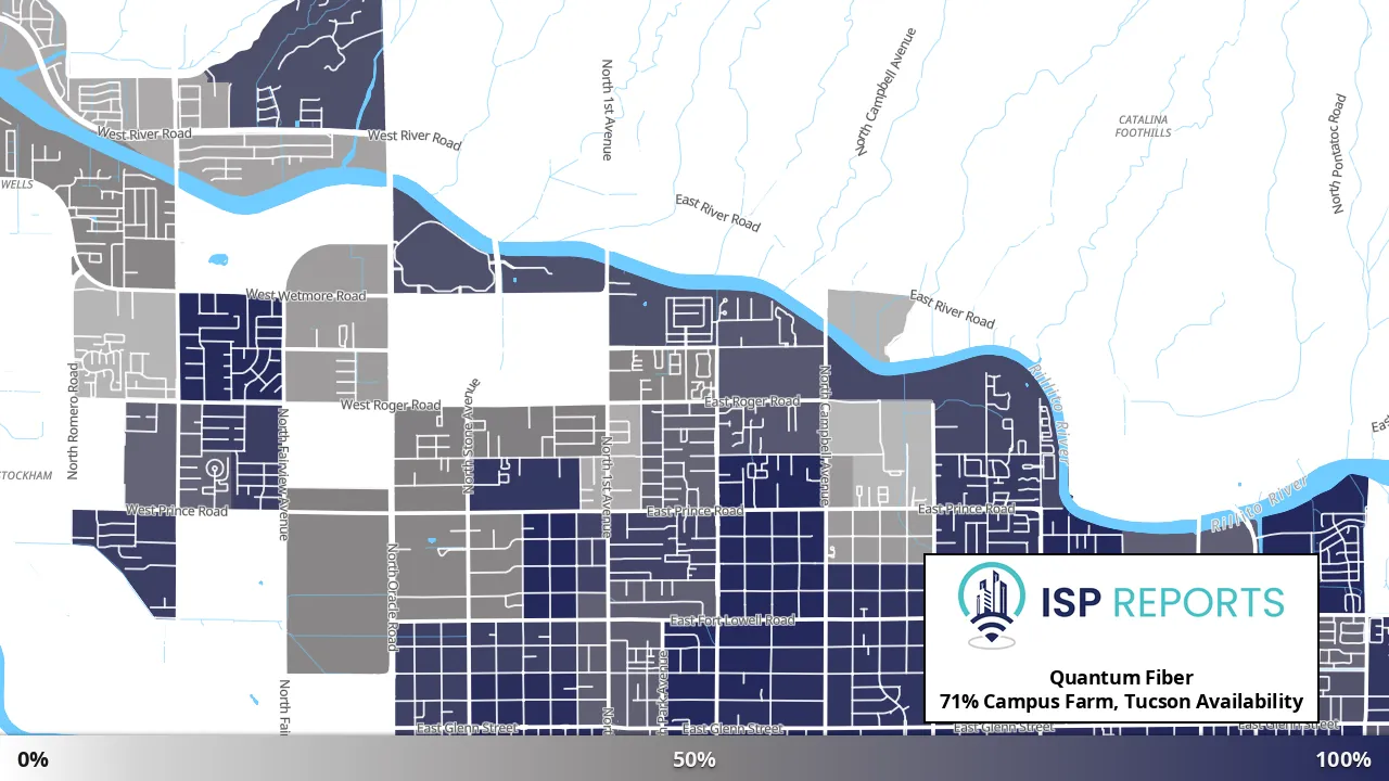 Campus Farm, Tucson, AZ map of internet availability