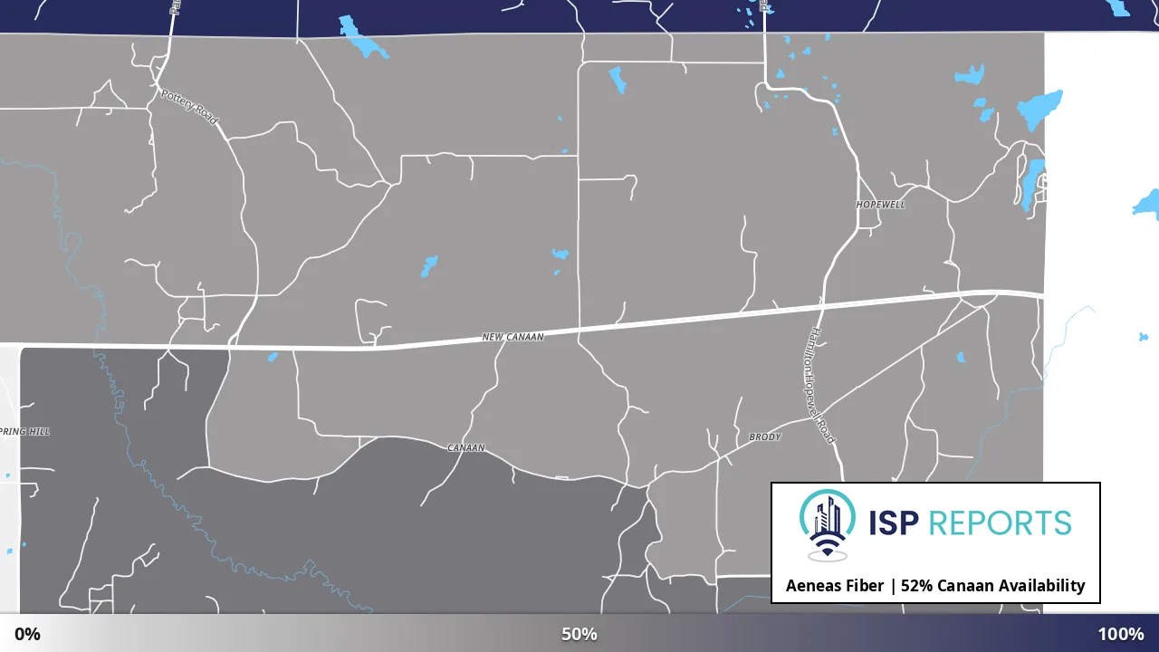 Canaan, MS map of internet availability
