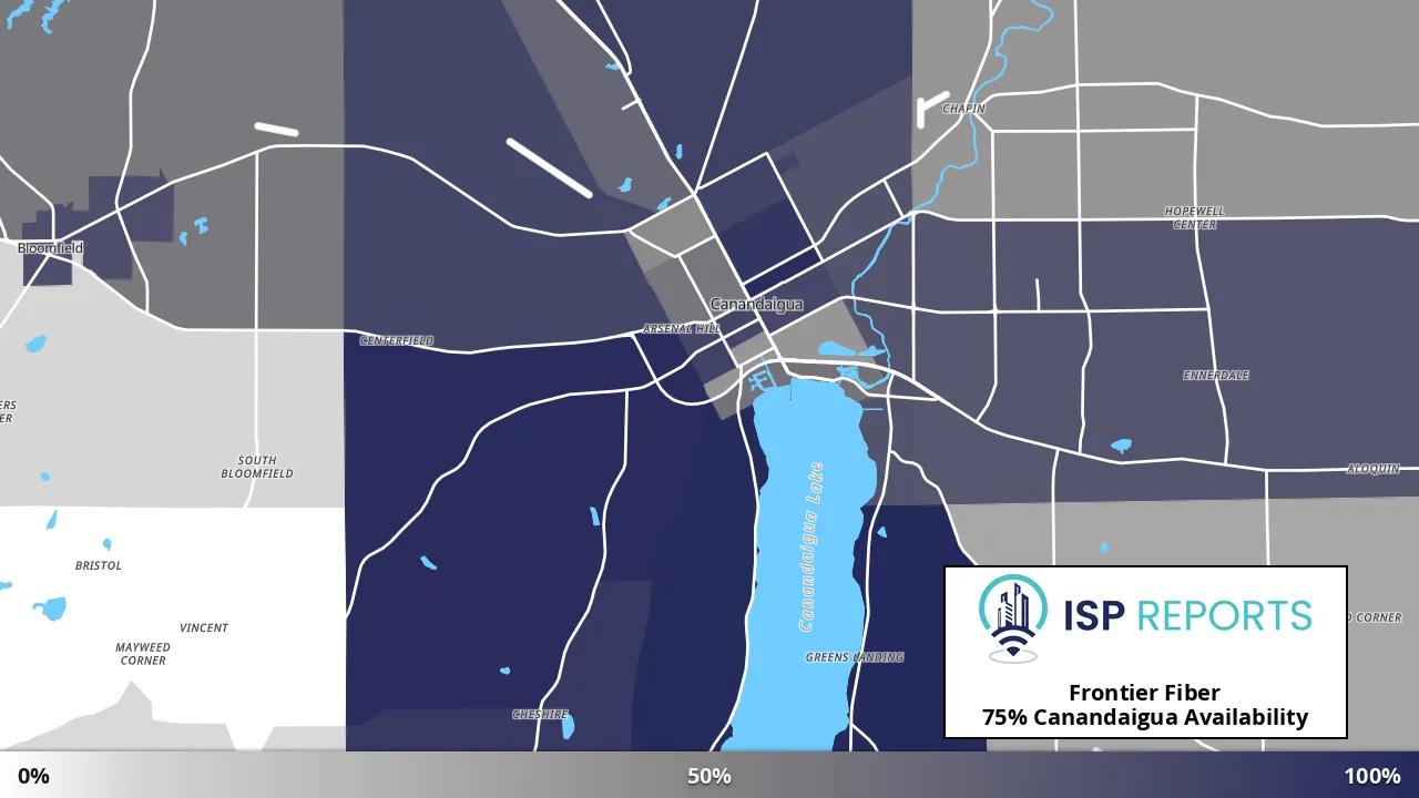 Canandaigua, NY map of internet availability