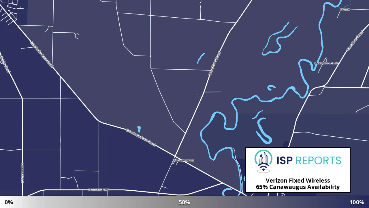 Canawaugus, NY map of internet availability