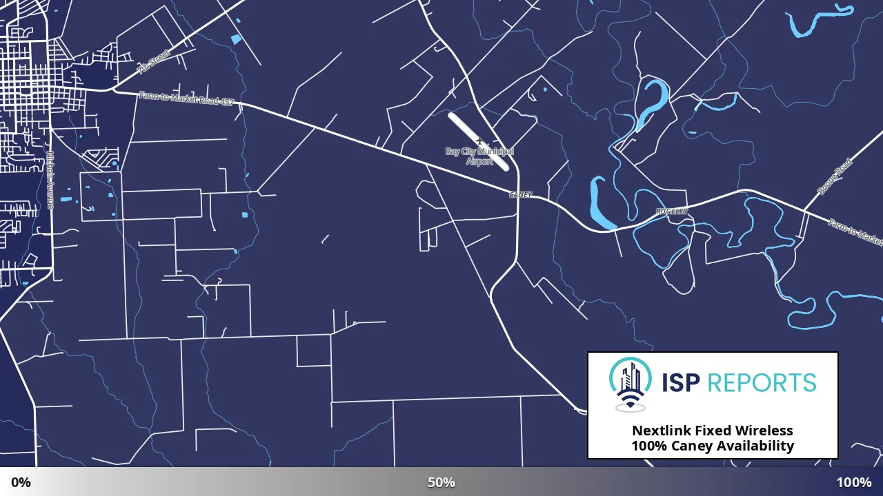 Caney, TX map of internet availability