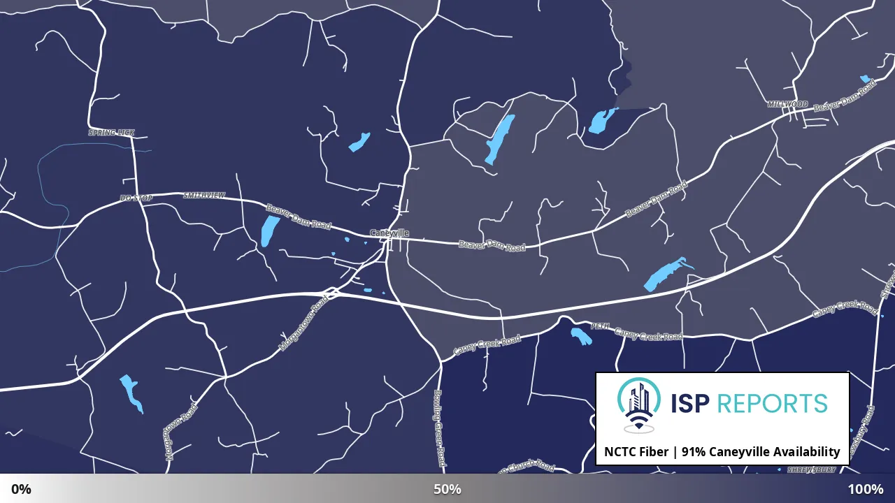 Caneyville, KY map of internet availability