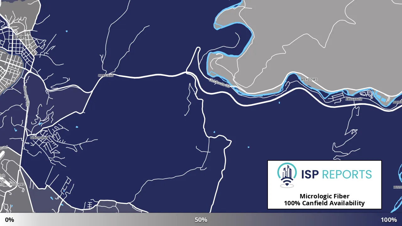 Canfield, WV map of internet availability