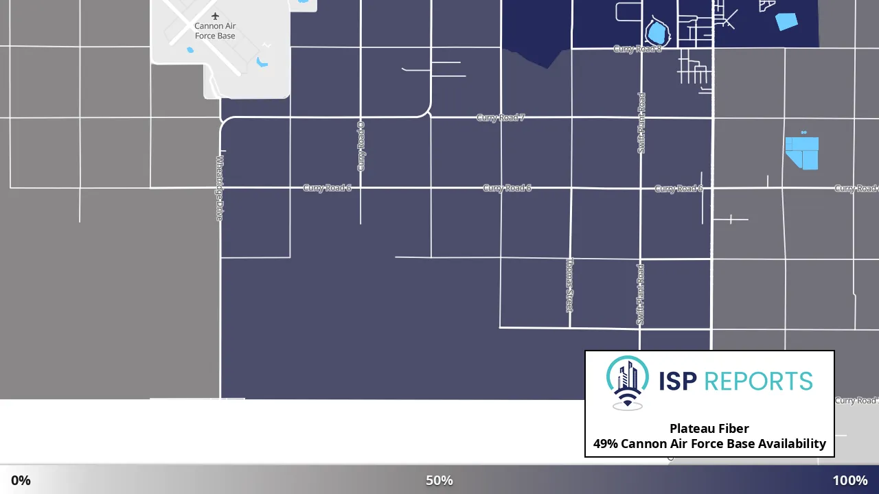 Cannon Air Force Base, NM map of internet availability