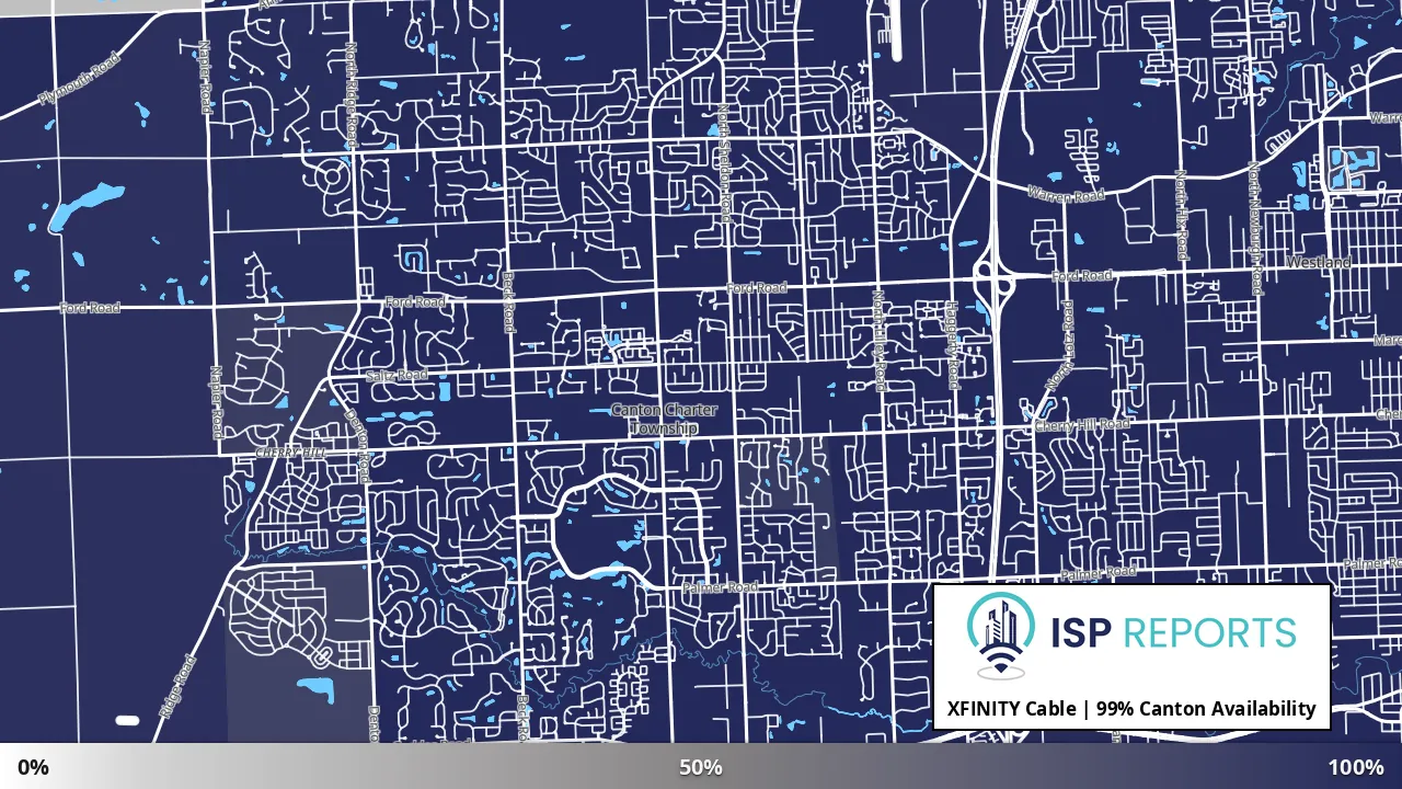 Canton, MI map of internet availability