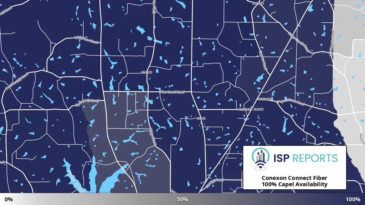Capel, GA map of internet availability