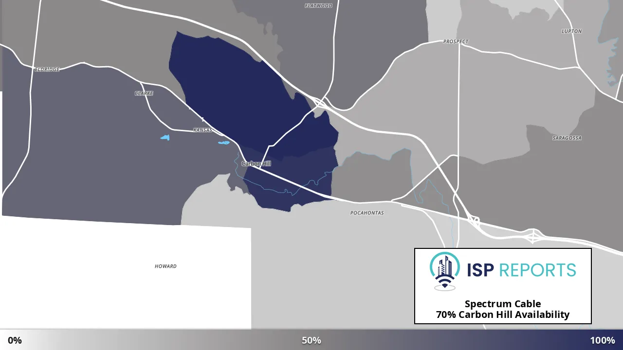 Carbon Hill, AL map of internet availability