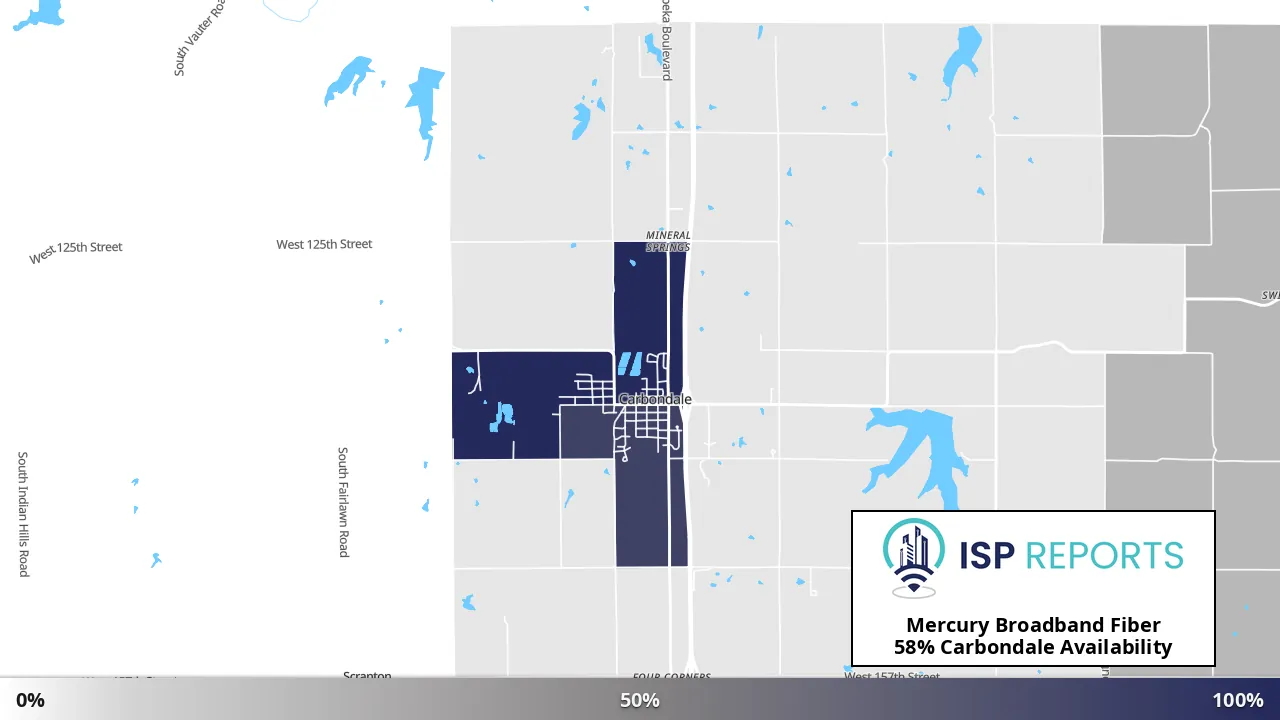 Carbondale, KS map of internet availability