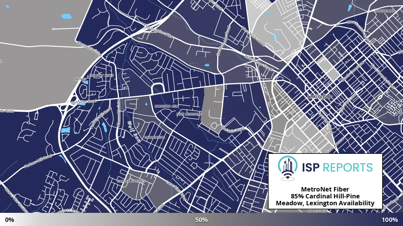 Cardinal Hill-Pine Meadow, Lexington, KY map of internet availability