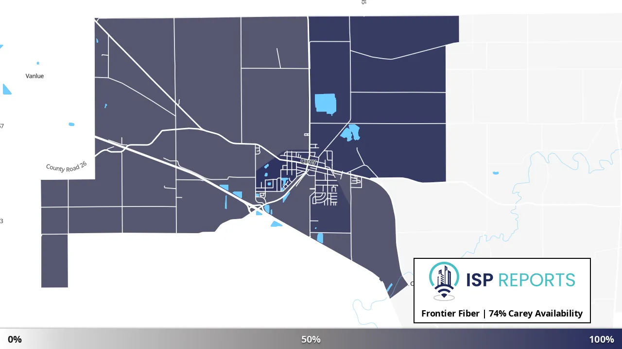 Carey, OH map of internet availability