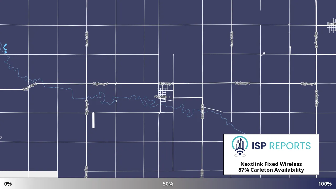 Carleton, NE map of internet availability