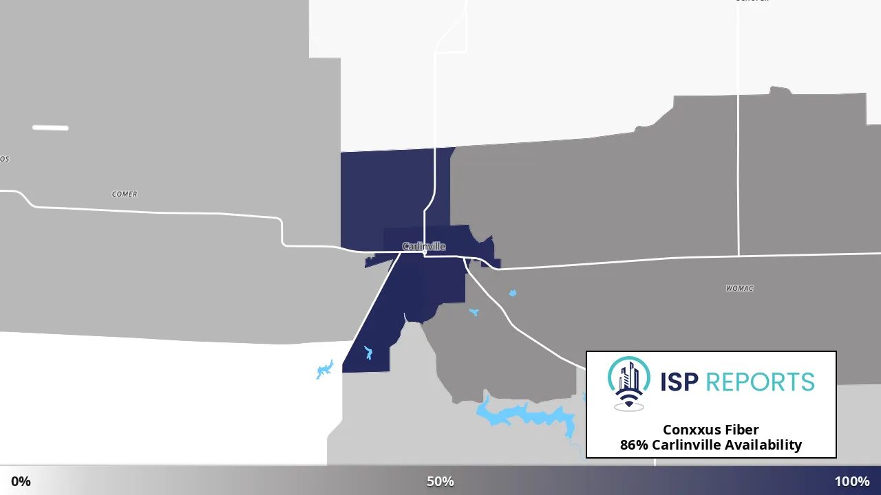 Carlinville, IL map of internet availability