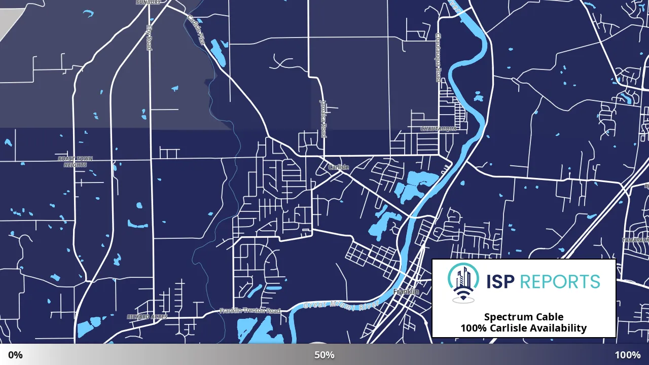 Carlisle, OH map of internet availability