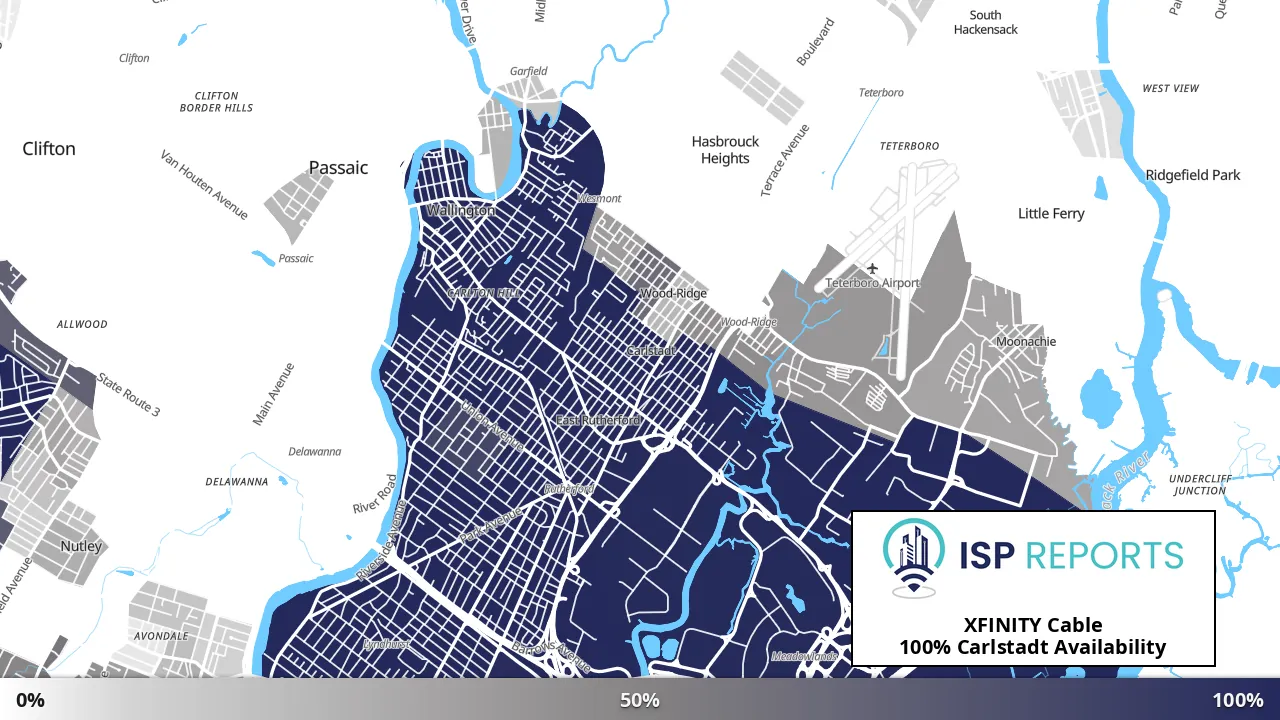 Carlstadt, NJ map of internet availability