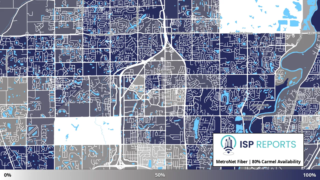 Carmel, IN map of internet availability