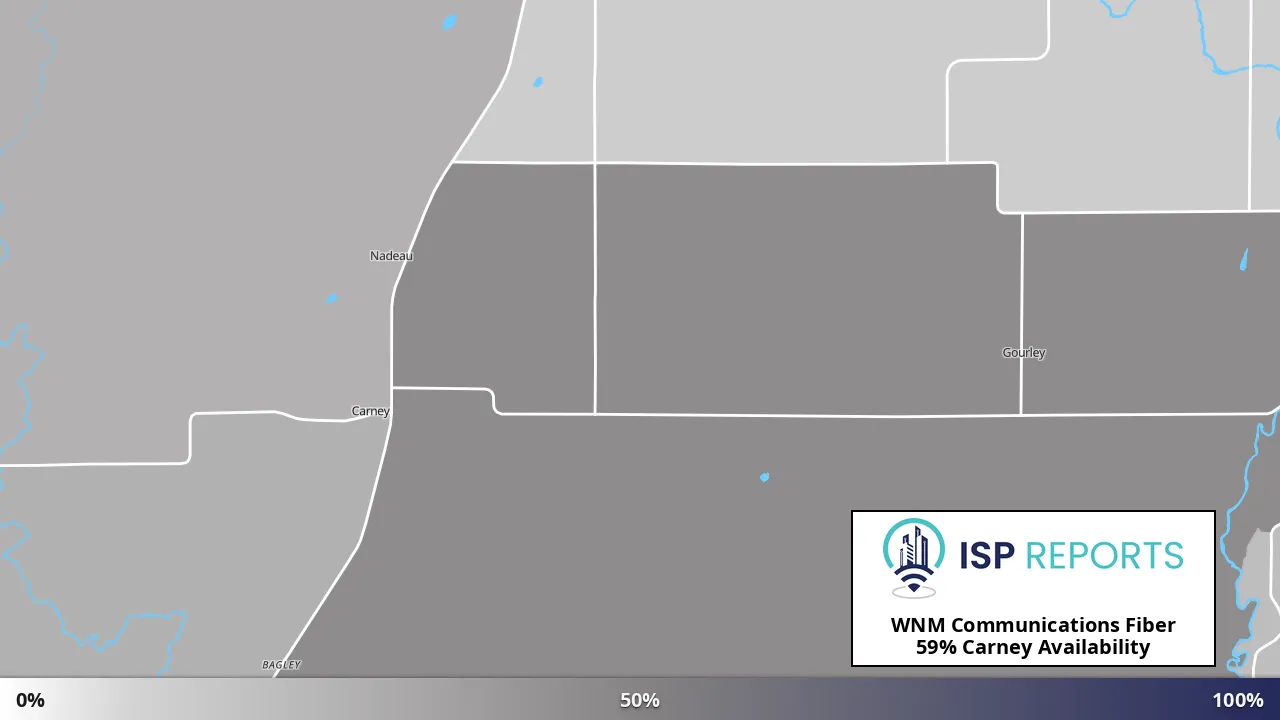 Carney, MI map of internet availability