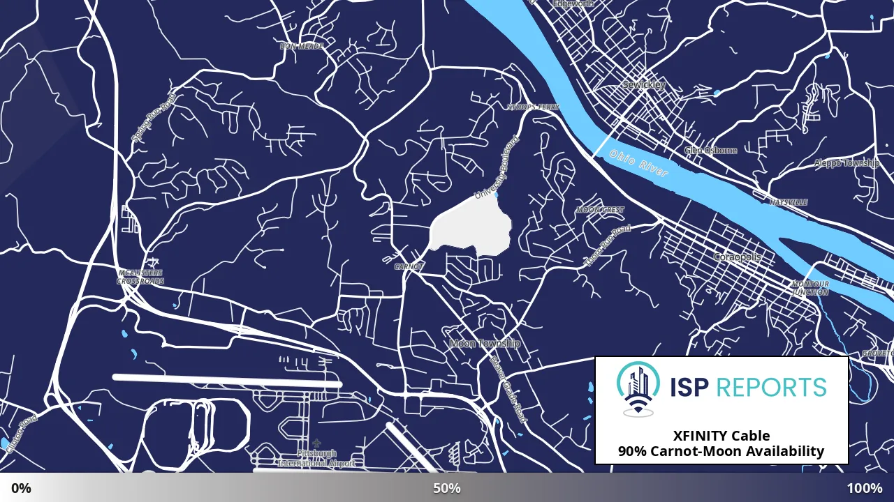 Carnot-Moon, PA map of internet availability