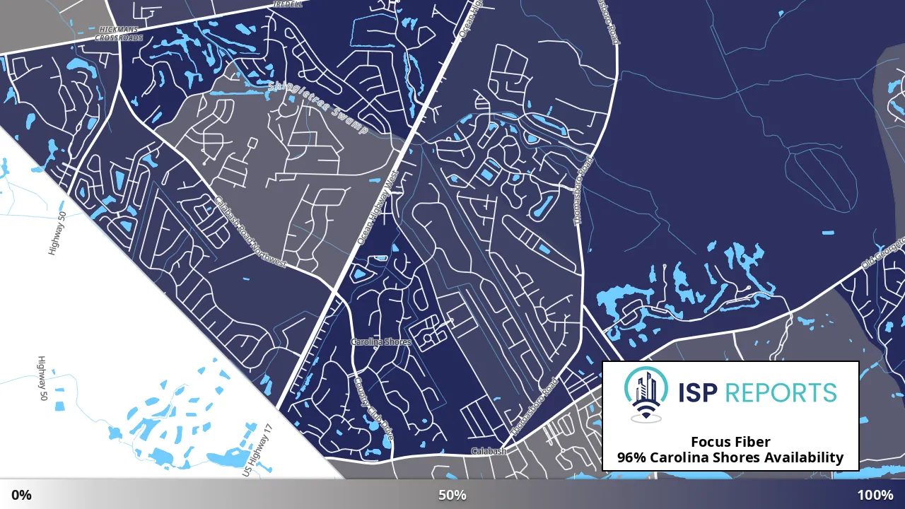 Carolina Shores, NC map of internet availability