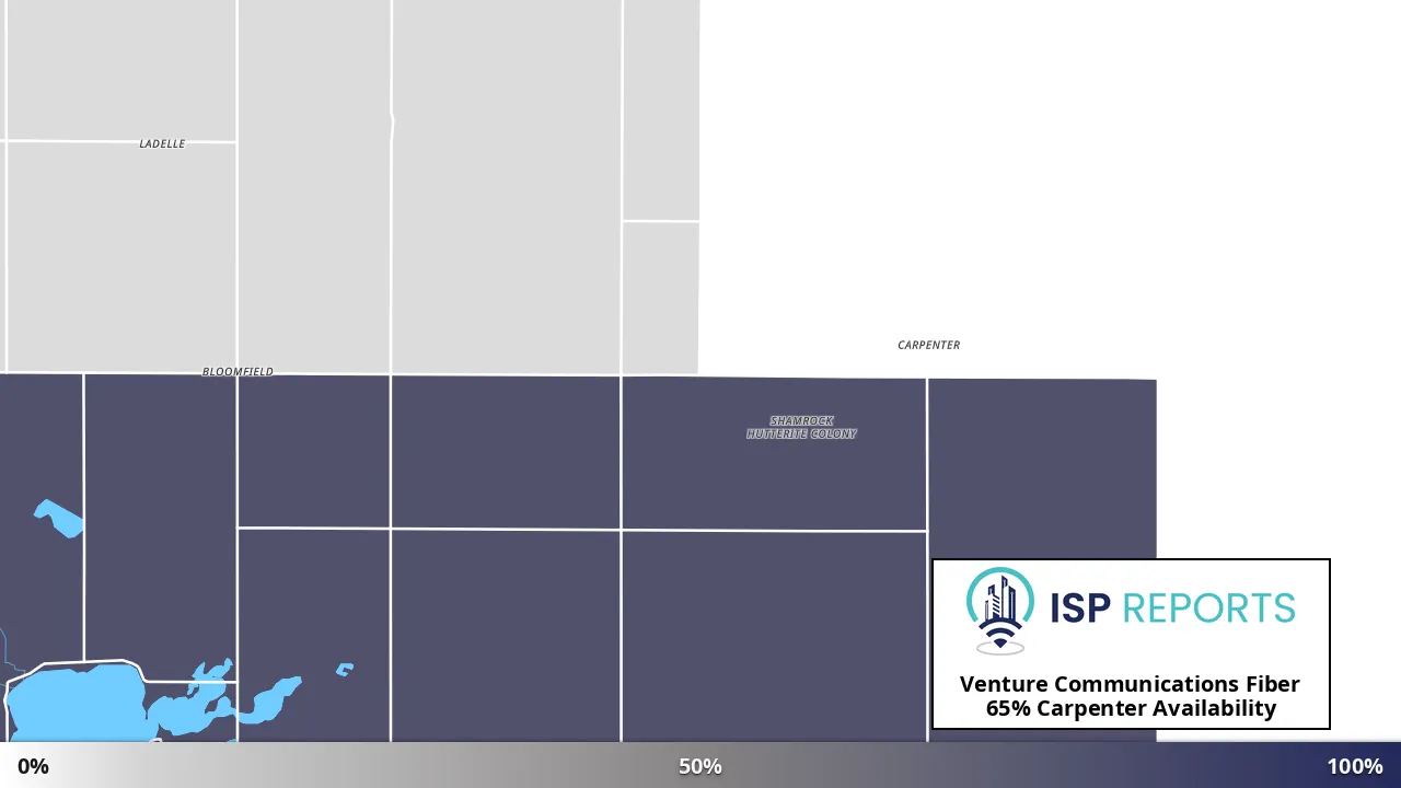 Carpenter, SD map of internet availability