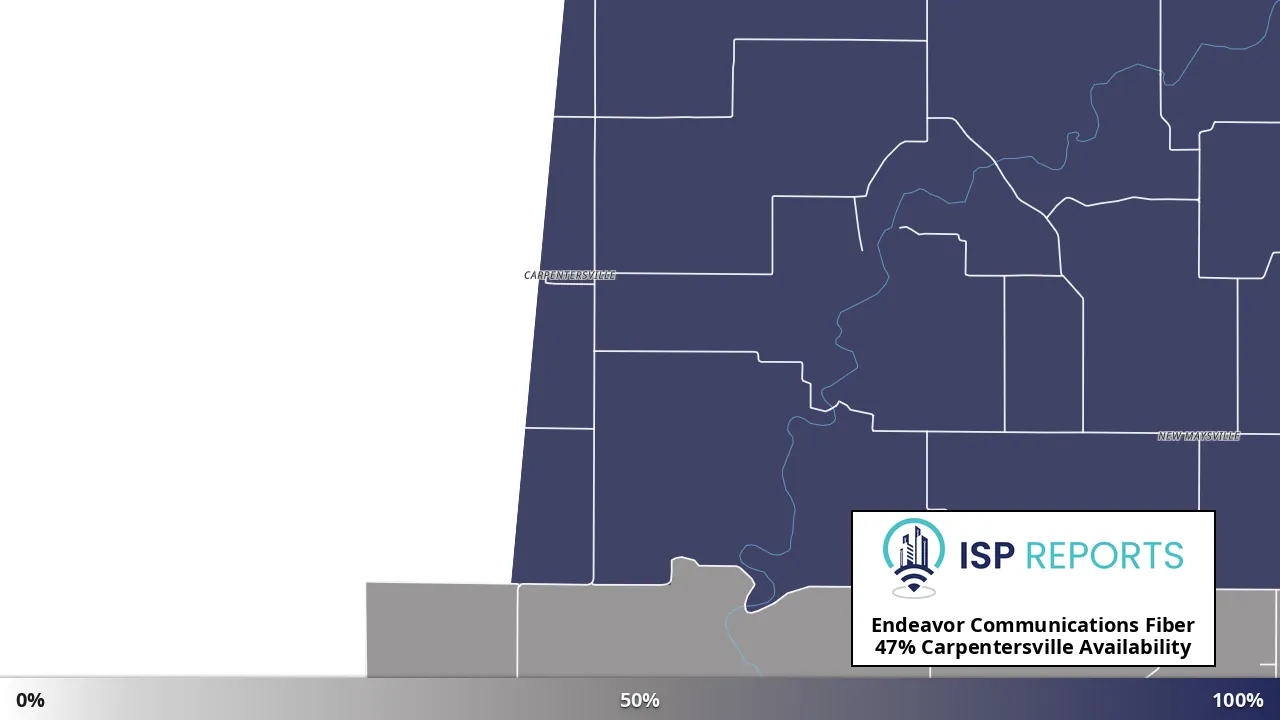 Carpentersville, IN map of internet availability