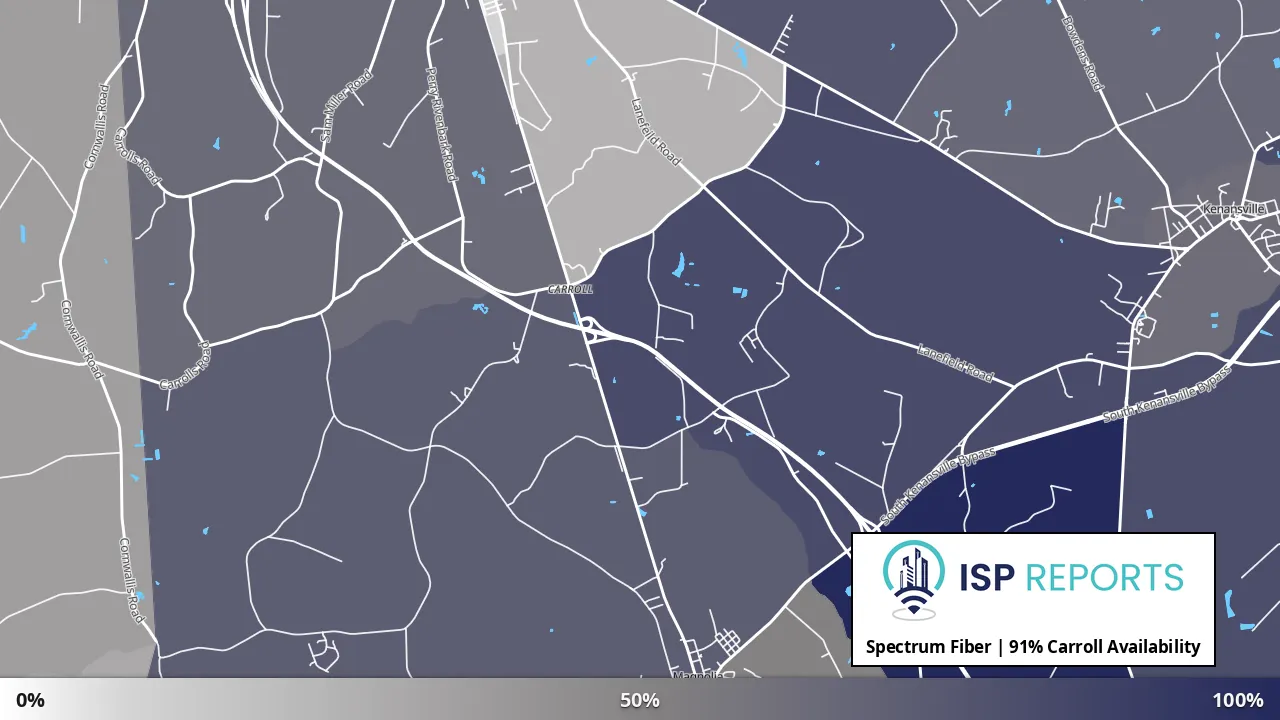 Carroll, NC map of internet availability