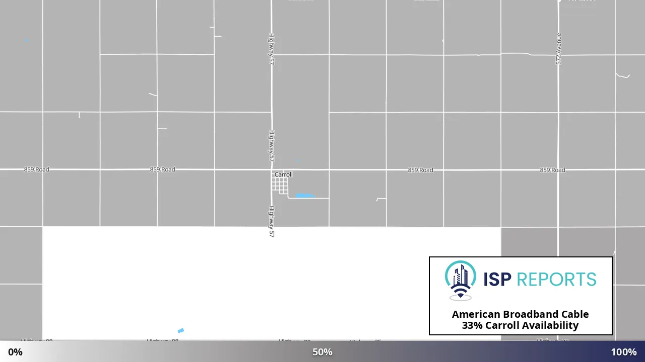 Carroll, NE map of internet availability