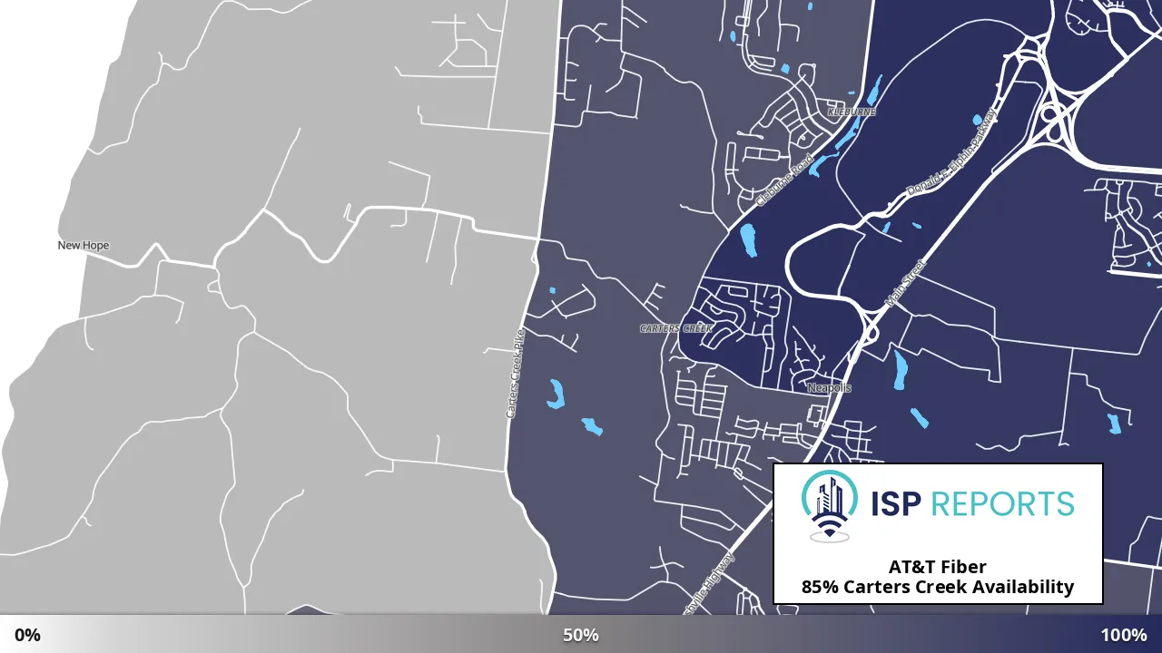 Carters Creek, TN map of internet availability