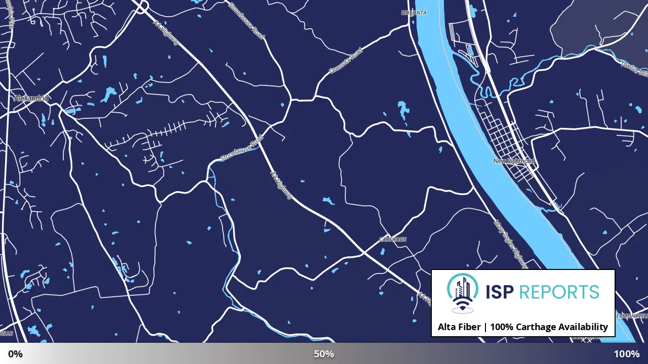 Carthage, KY map of internet availability