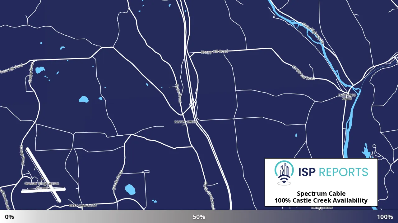 Castle Creek, NY map of internet availability
