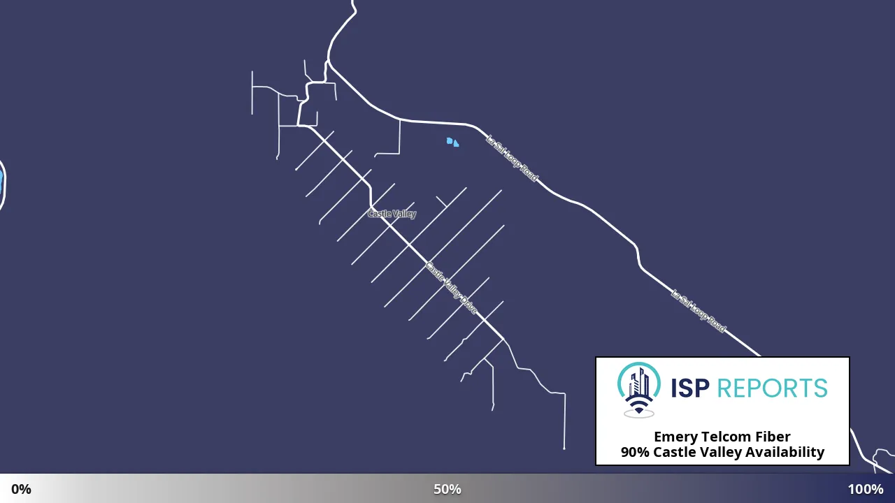 Castle Valley, UT map of internet availability