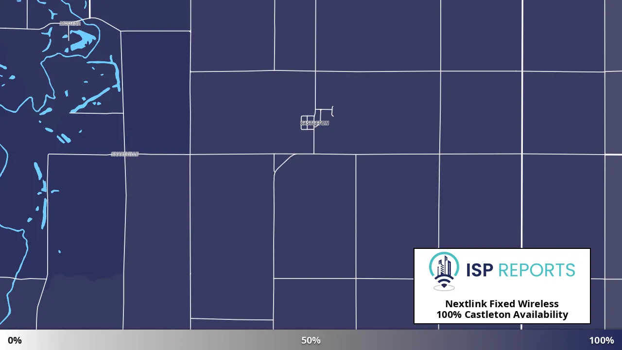 Castleton, IL map of internet availability