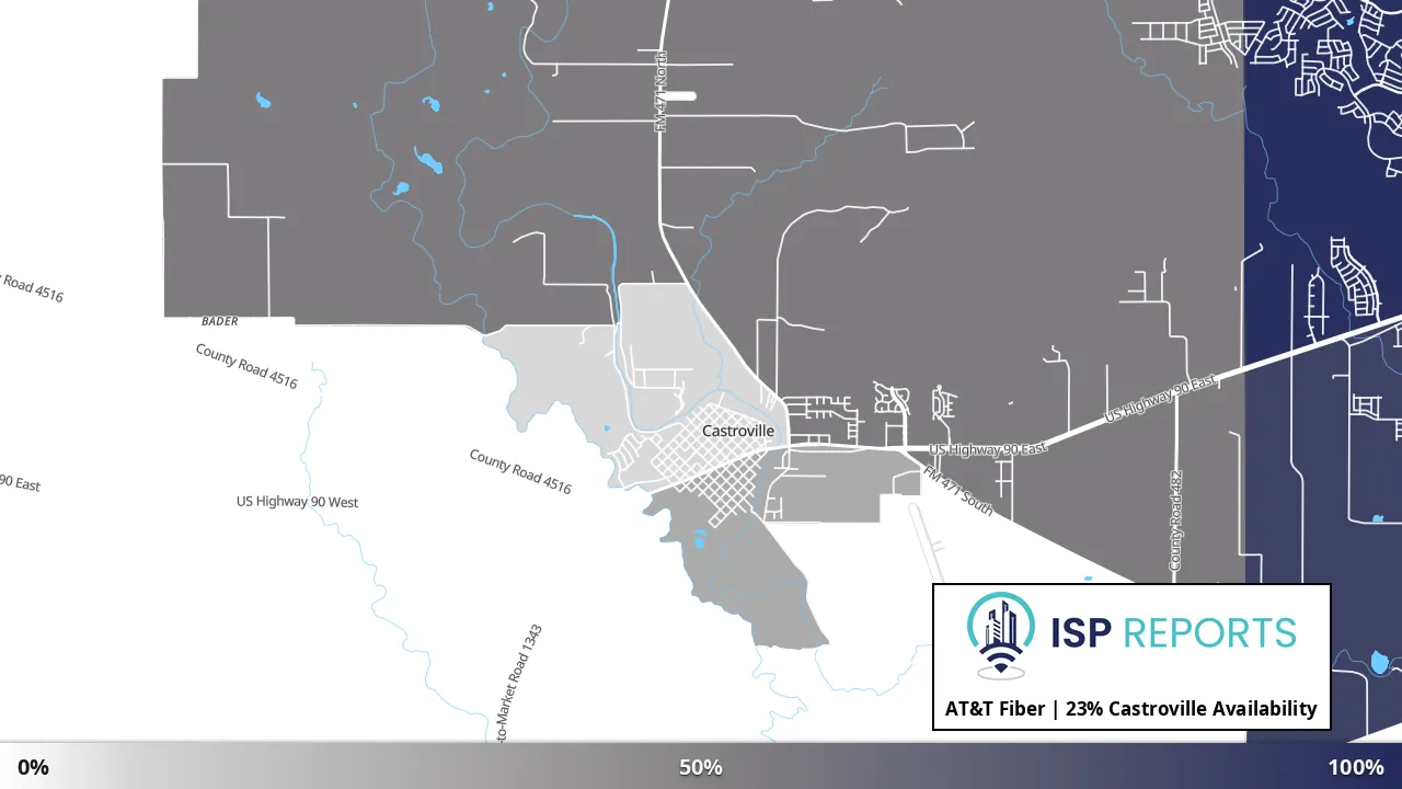 Castroville, TX map of internet availability